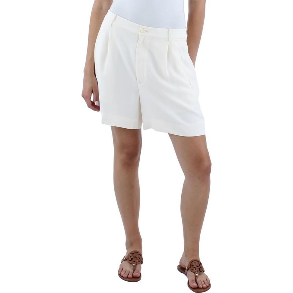 Lauren Ralph Lauren Womens Ivory High Rise Pleated Casual Casual Shorts NWT